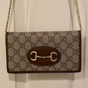 GG Horsebit Chain Wallet with box.